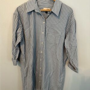 Universal Thread Women’s Blue and White Stripe Button-Up Shirt Dress